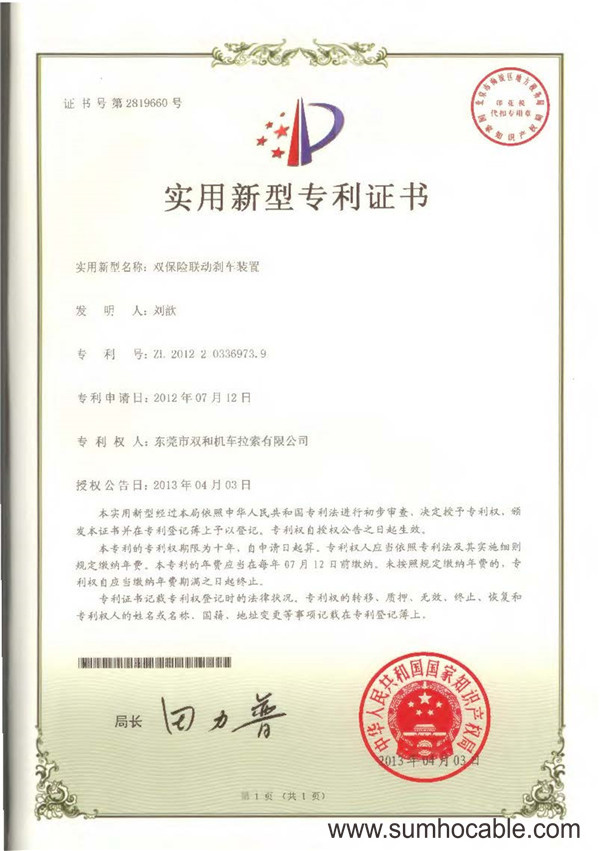 Patent Certificate